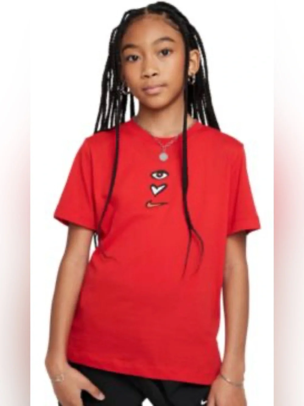 NWT Unisex Kids Red Graphic Tee Hit on Front and Back - Size Large